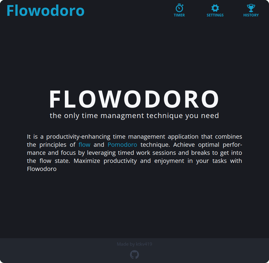 Flowodoro interface